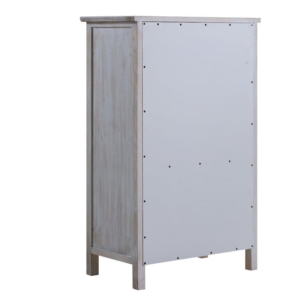 Geneva - 5 Drawer Chest - Distressed White Finish