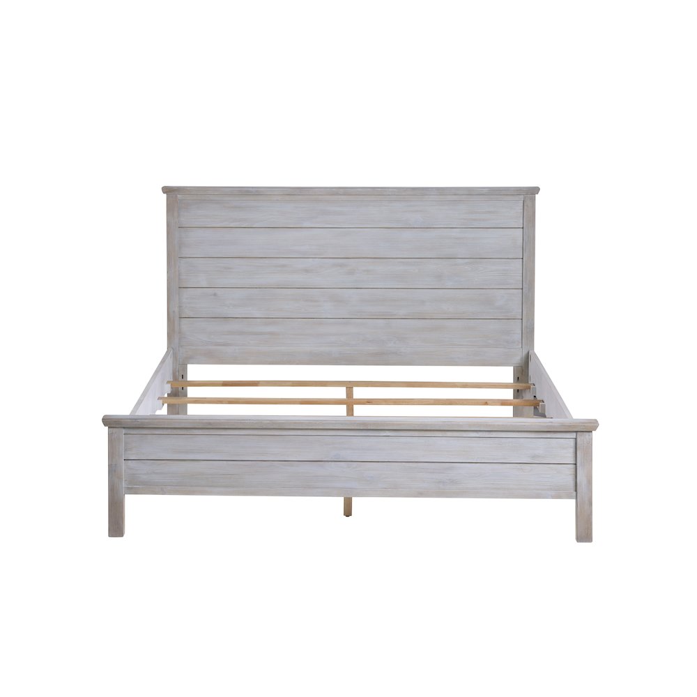 Geneva - Panel Bed - Queen - Distressed White Finish
