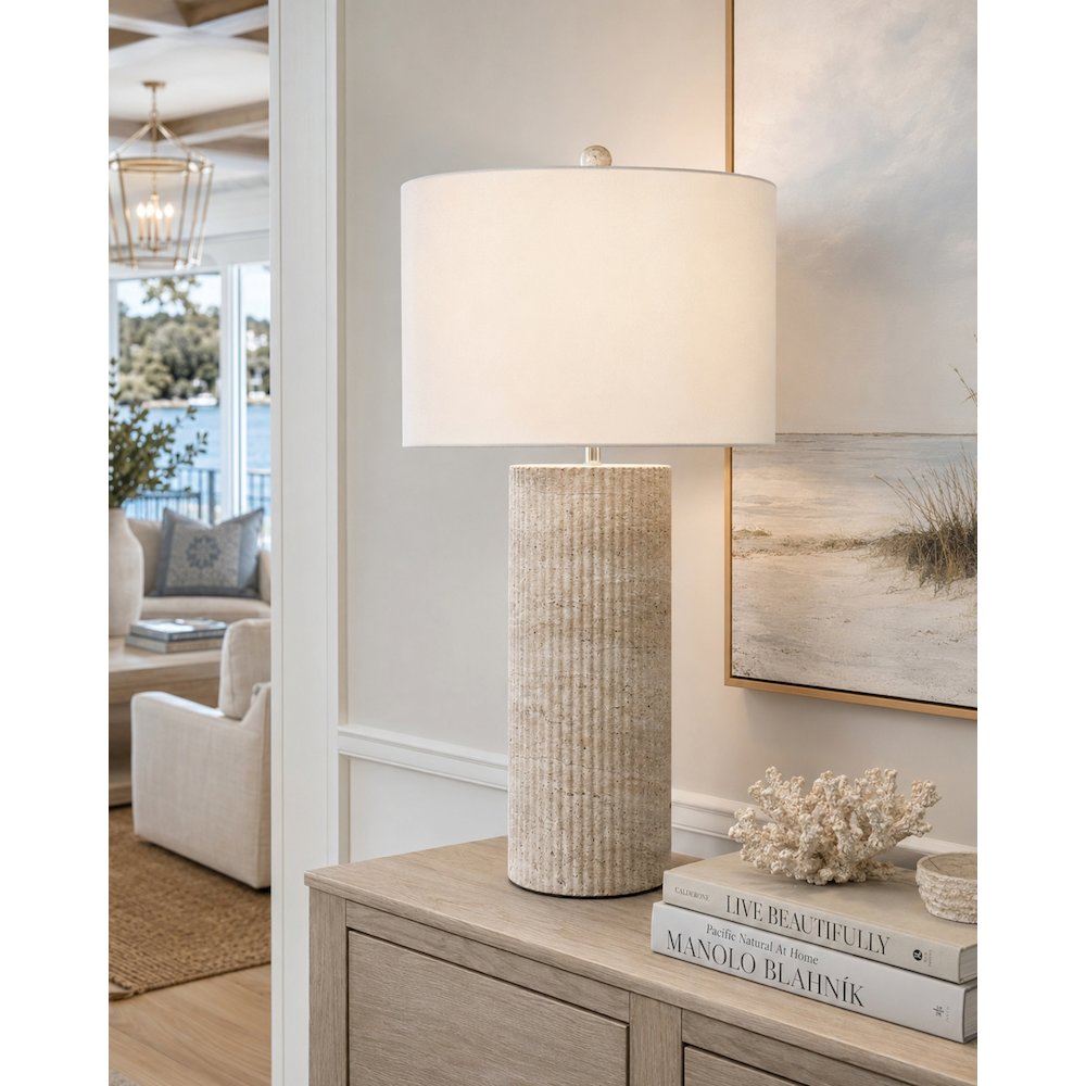 Athens - 35" Table Lamp - Set of 2 - Aged Stone Finish