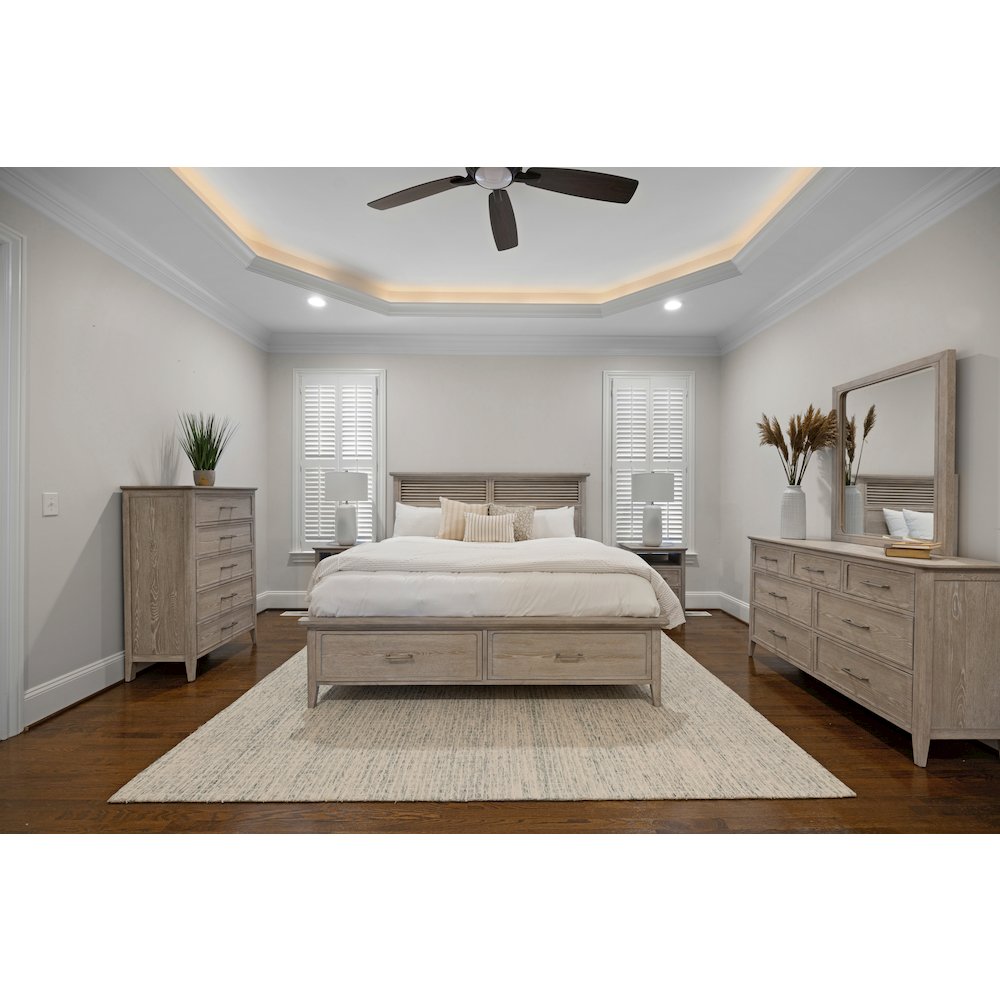 Cape May - Storage Bed - King - Glazed Driftwood Finish