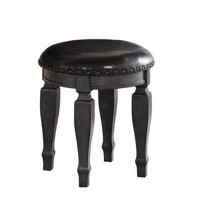 Wooden Makeup Vanity Set Desk, Mirror and Stool - Gray