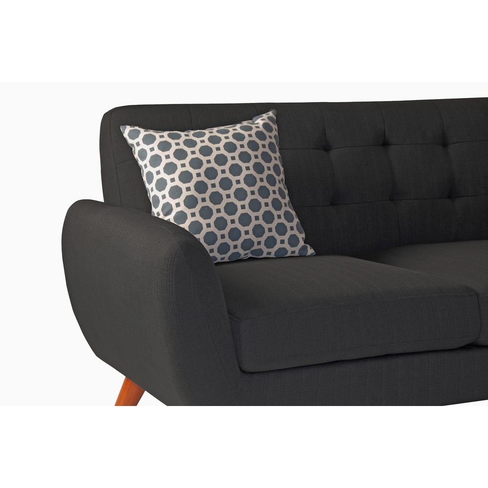 Poundex 2 Piece Fabric Sectional Set in Ash Black, 111" W x 80" D x 33" H, Package Weight 97