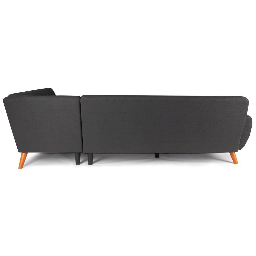 Poundex 2 Piece Fabric Sectional Set in Ash Black, 111" W x 80" D x 33" H, Package Weight 97