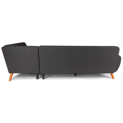 Poundex 2 Piece Fabric Sectional Set in Ash Black, 111" W x 80" D x 33" H, Package Weight 97