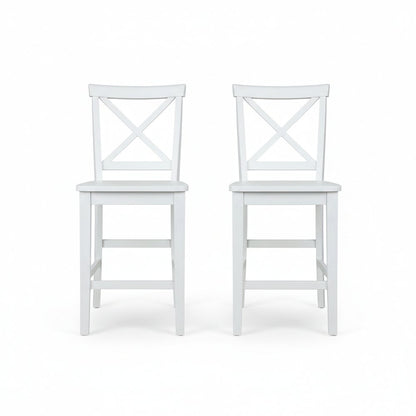 Simplicity Solid Wood Classic X-Back Counter Stool (Set of 2)