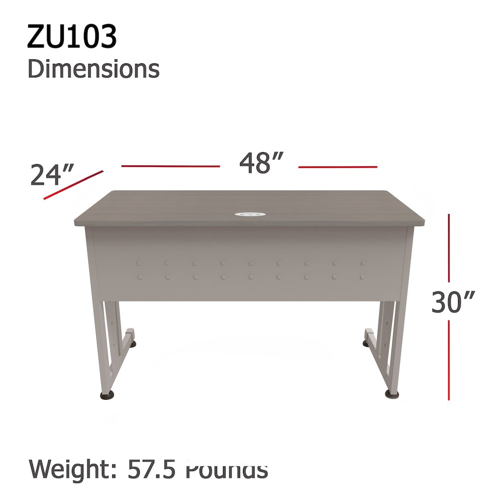 Basic Rectangular Desk 24 X 48 Ash / Gray