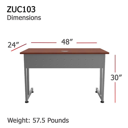 Basic Rectangular Desk 24 X 48 Cherry / Gray