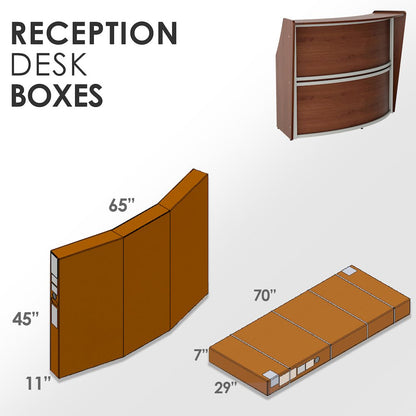 Curve Reception Desk Solid, Cherry