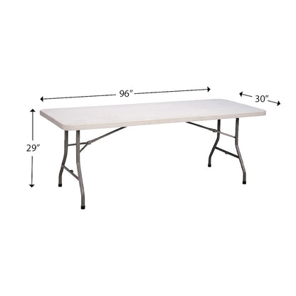 Economy Blow-Molded Plastic Folding Table 30x96"