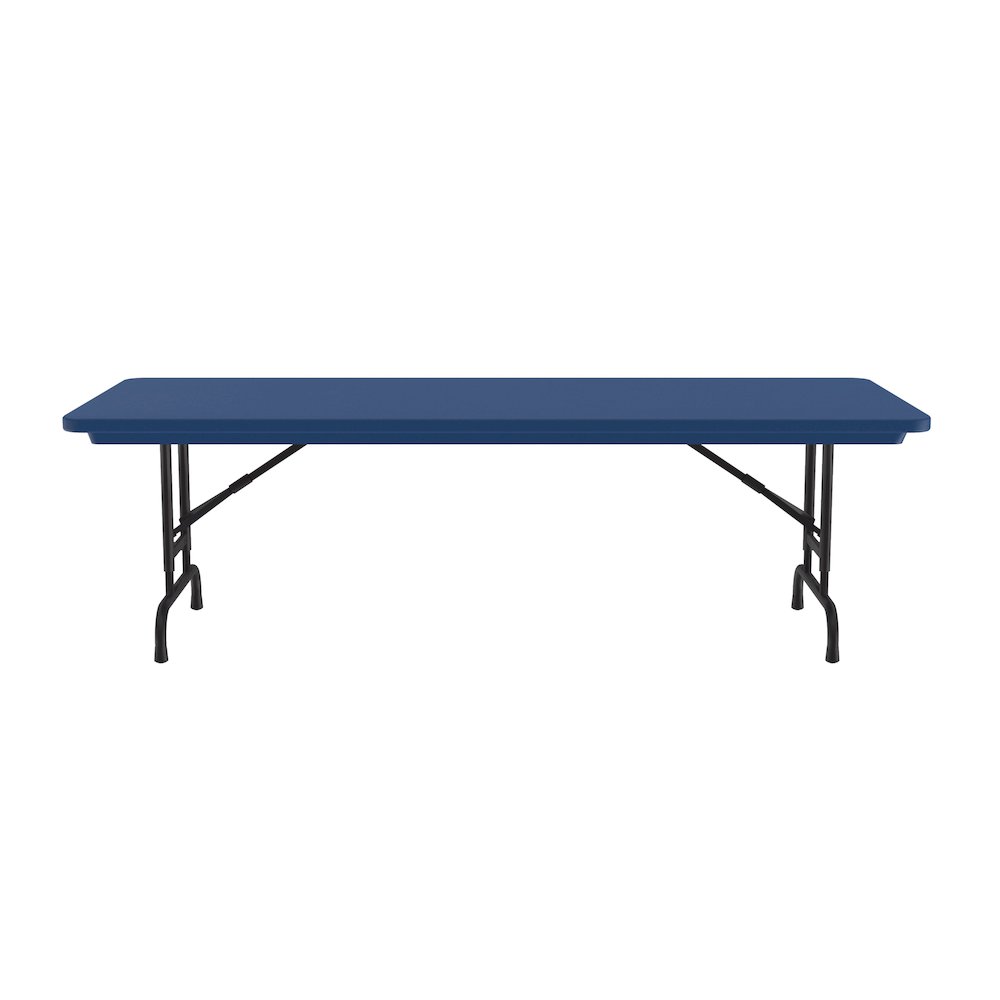 Adjustable Height Commercial Blow-Molded Plastic Folding Table 30x72"