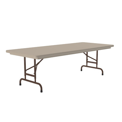 Adjustable Height Commercial Blow-Molded Plastic Folding Table 30x72"