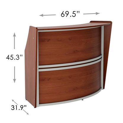 Curve Reception Desk Solid, Cherry