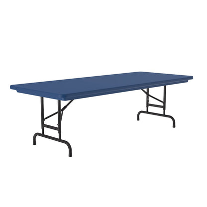 Adjustable Height Commercial Blow-Molded Plastic Folding Table 30x72"