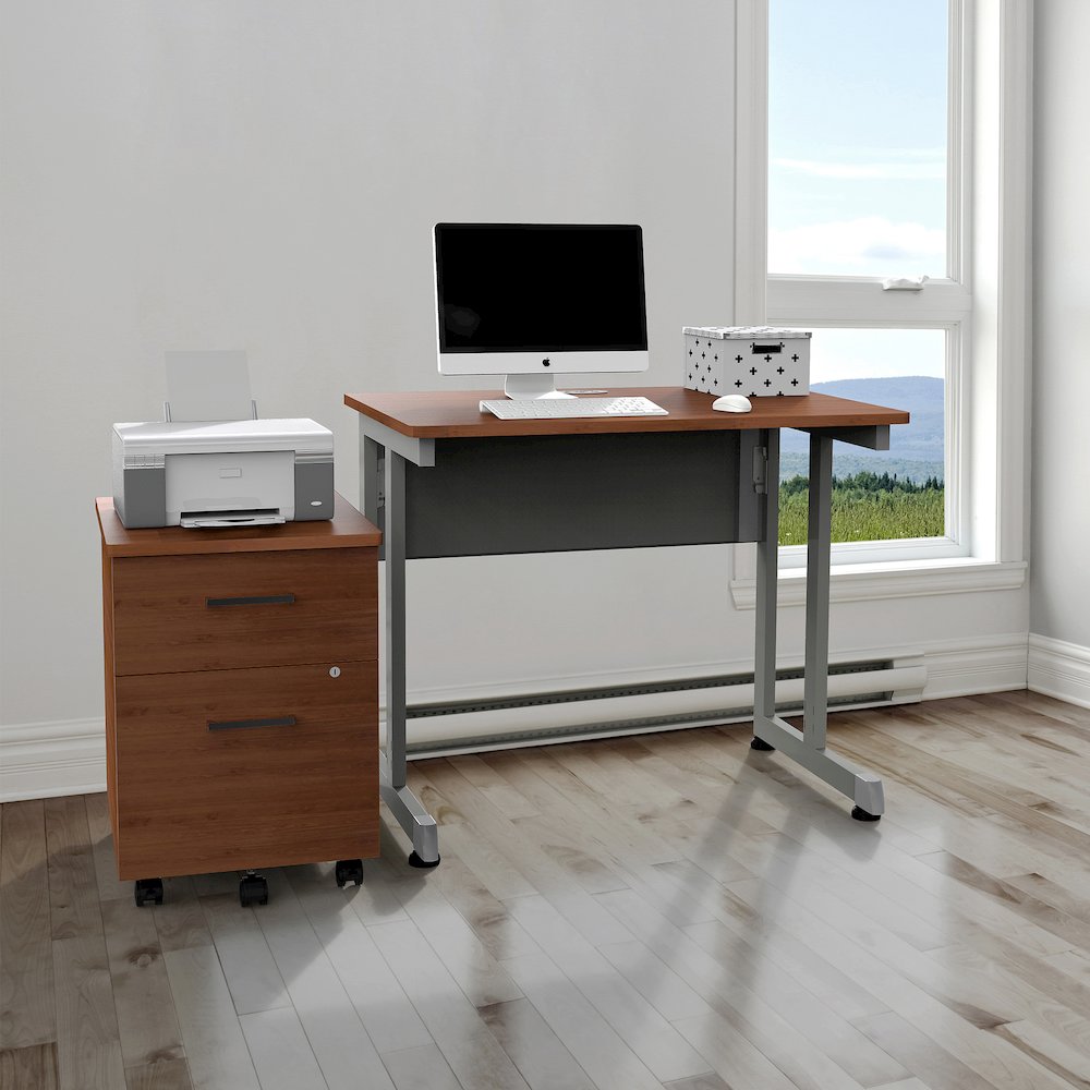 Basic Small Desk 24 X 36 Cherry / Gray