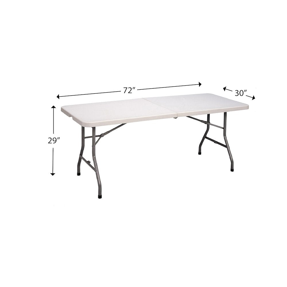 Economy Blow-Molded Plastic Fold in Half Table 30x72"