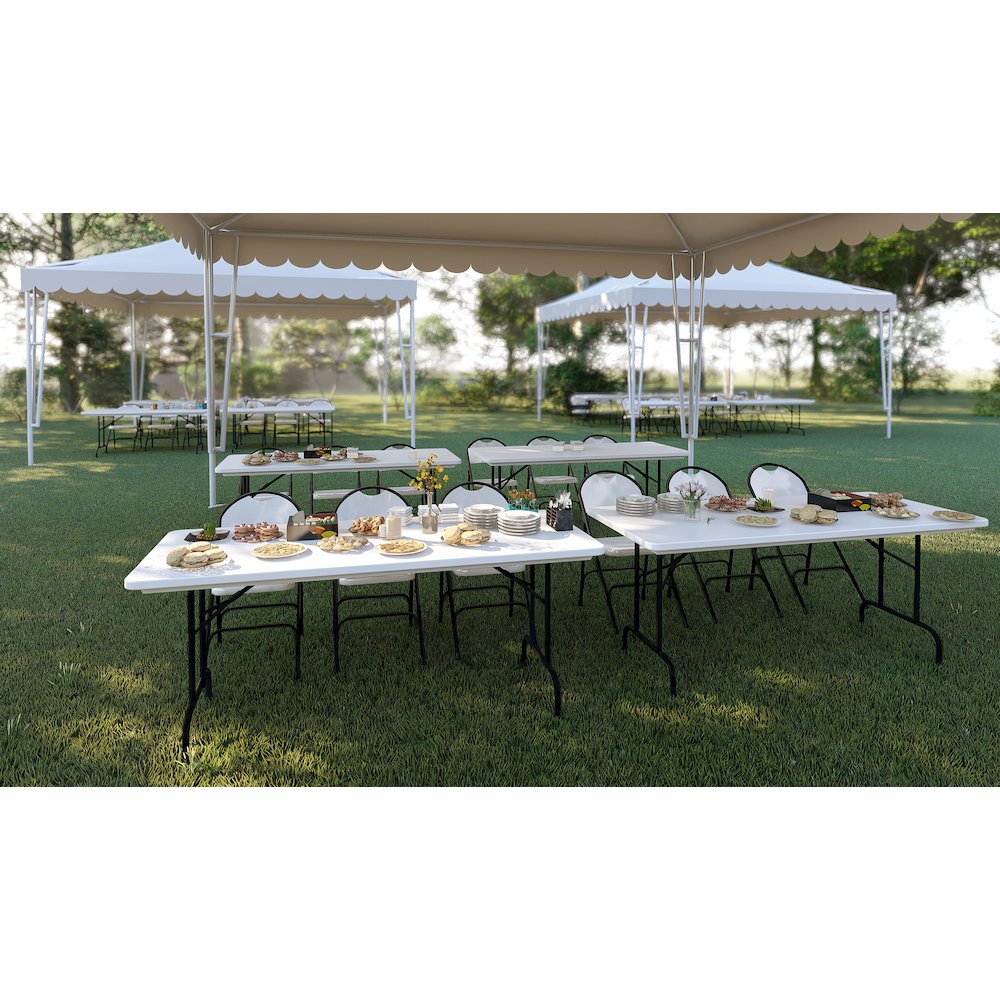 Adjustable Height Commercial Blow-Molded Plastic Folding Table 30x60"