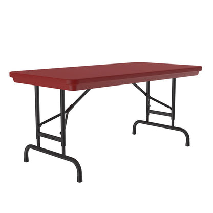 Adjustable Height Commercial Blow-Molded Plastic Folding Table 24x48"