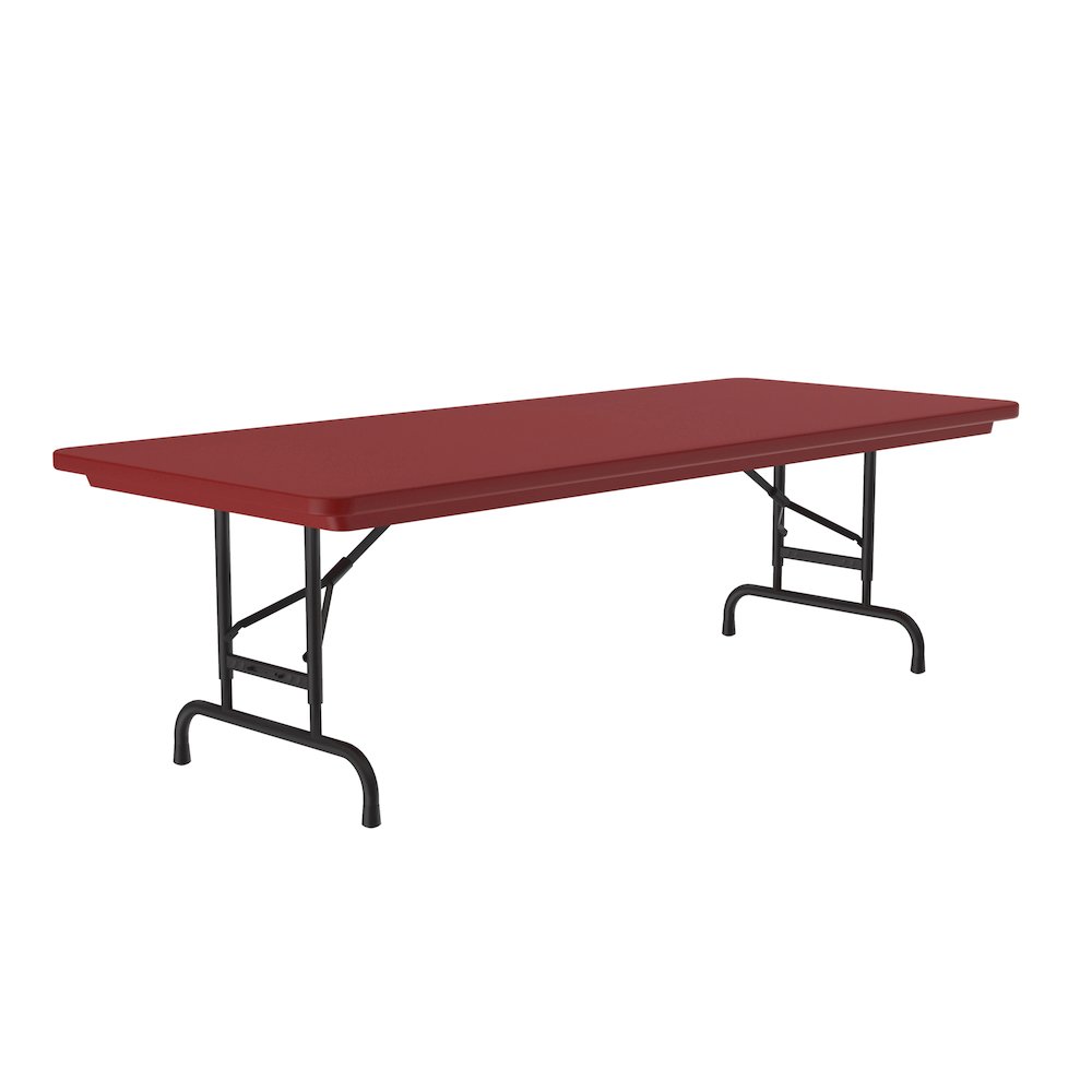 Adjustable Height Commercial Blow-Molded Plastic Folding Table 30x60"