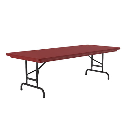 Adjustable Height Commercial Blow-Molded Plastic Folding Table 30x60"