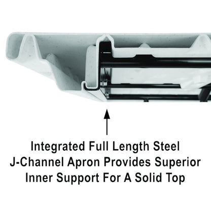 Adjustable Height Commercial Blow-Molded Plastic Folding Table 24x48"