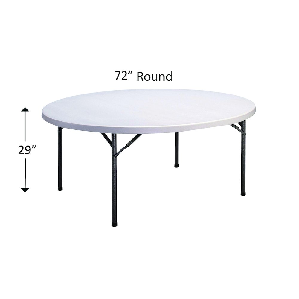 Economy Blow-Molded Plastic Folding Table 71x71"