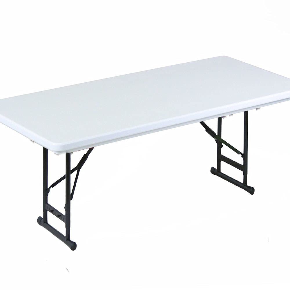 Adjustable Height Commercial Blow-Molded Plastic Folding Table 30x60"