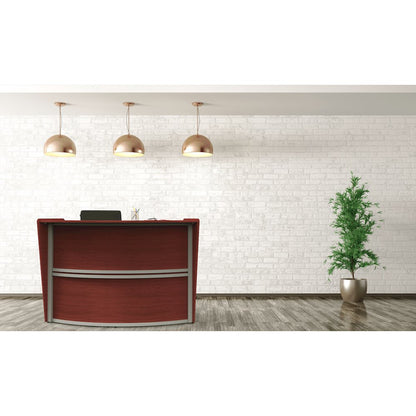 Curve Reception Desk Solid, Cherry