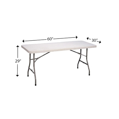 Economy Blow-Molded Plastic Folding Table 30x60"