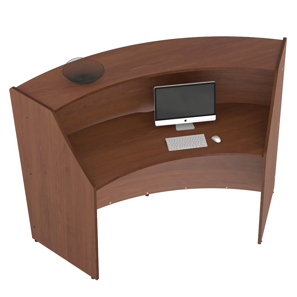Curve Reception Desk Solid, Cherry