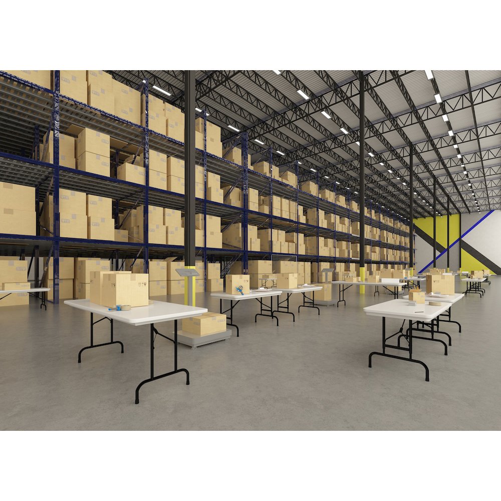 Correctional Tamper-Resistant Blow-Molded Plastic Folding Table 30x60