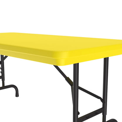 Adjustable Height Commercial Blow-Molded Plastic Folding Table 24x48"