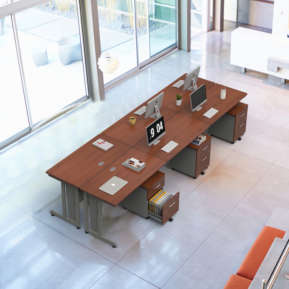 Basic Rectangular Desk 24 X 48 Cherry / Gray