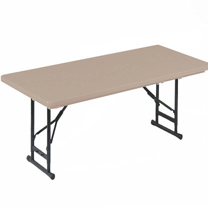 Adjustable Height Commercial Blow-Molded Plastic Folding Table 24x48"