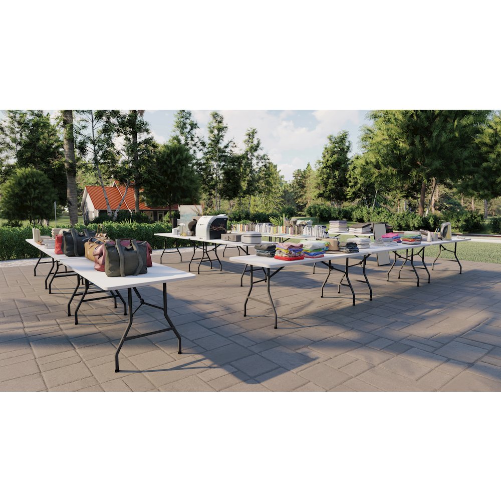 Economy Blow-Molded Plastic Folding Table 30x96"