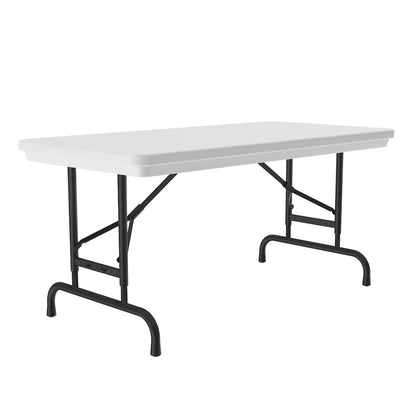 Adjustable Height Commercial Blow-Molded Plastic Folding Table 24x48"