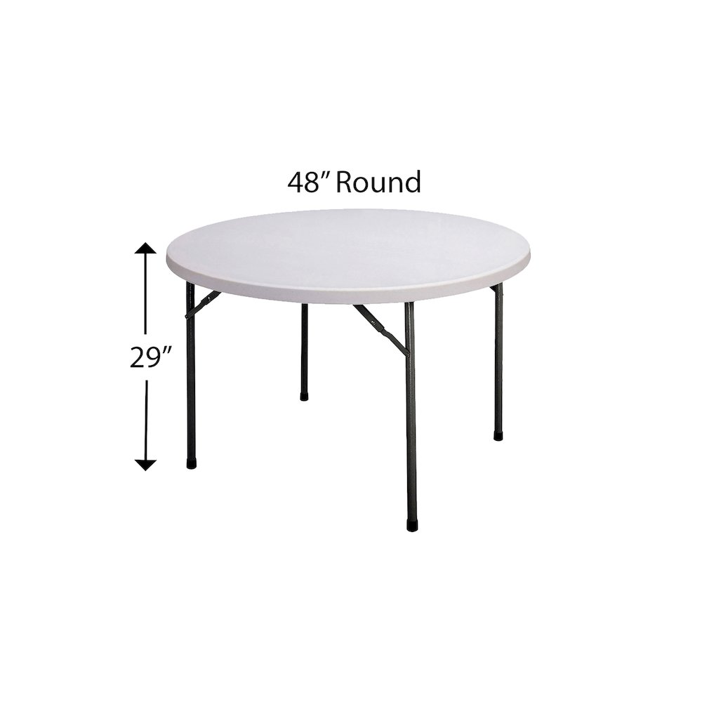 Economy Blow-Molded Plastic Folding Table 48x48"