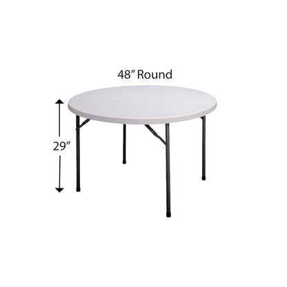 Economy Blow-Molded Plastic Folding Table 48x48"
