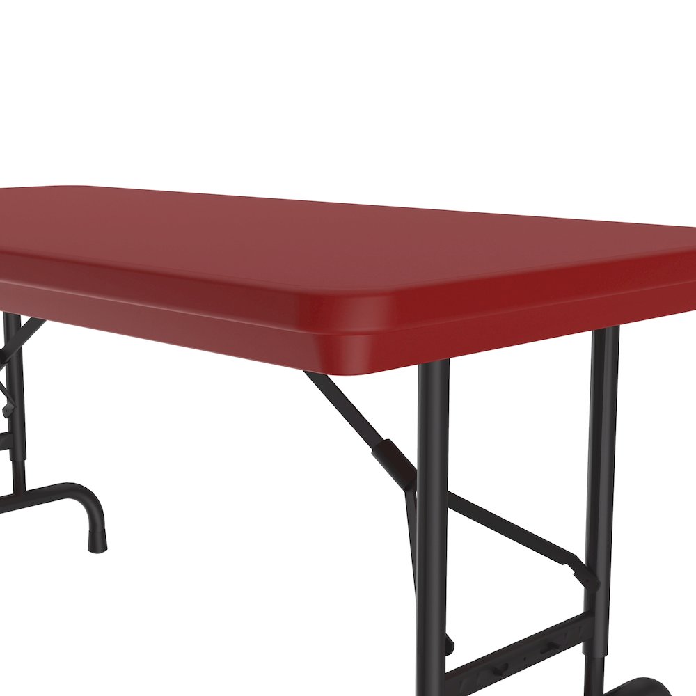 Adjustable Height Commercial Blow-Molded Plastic Folding Table 24x48"
