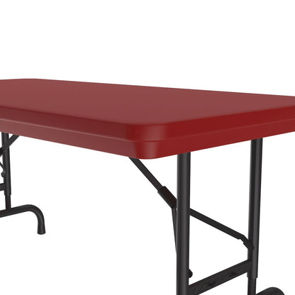 Adjustable Height Commercial Blow-Molded Plastic Folding Table 24x48"