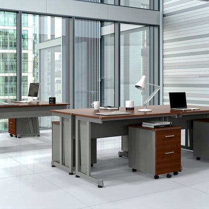 Basic Rectangular Desk 24 X 48 Cherry / Gray