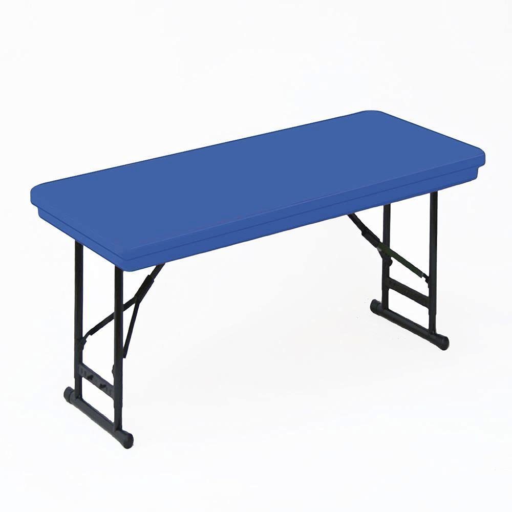 Adjustable Height Commercial Blow-Molded Plastic Folding Table 24x48"