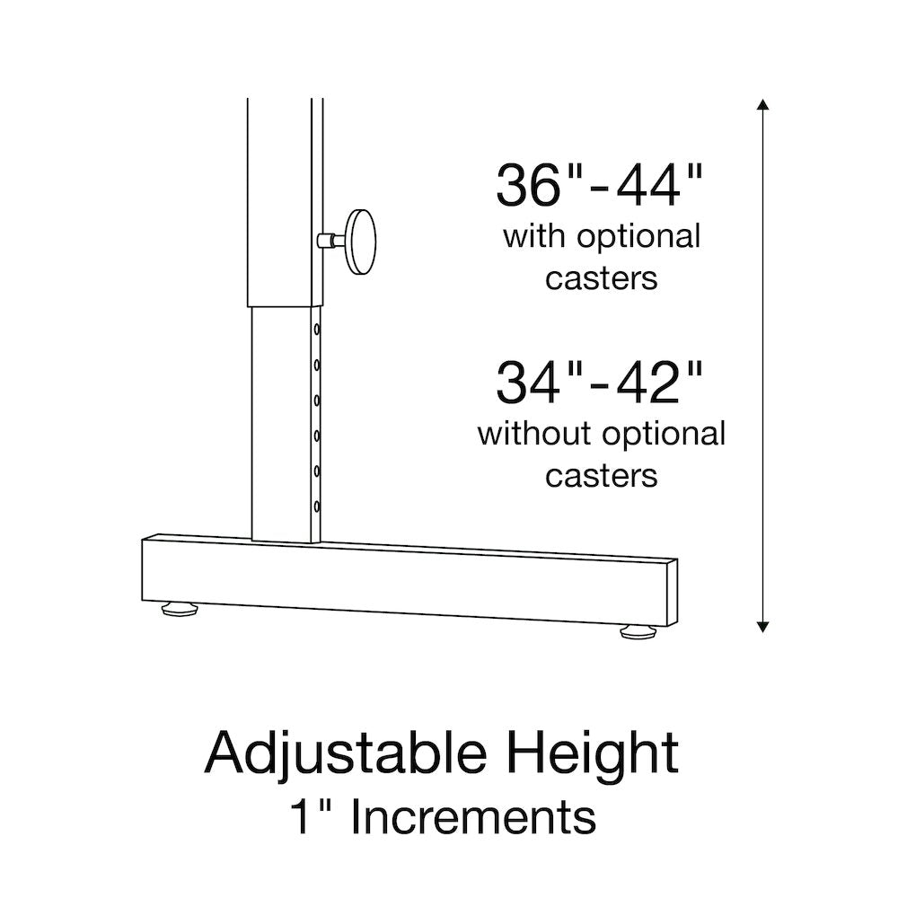 High-Pressure Laminate Top Adjustable Standing  Height Work Station 20x24