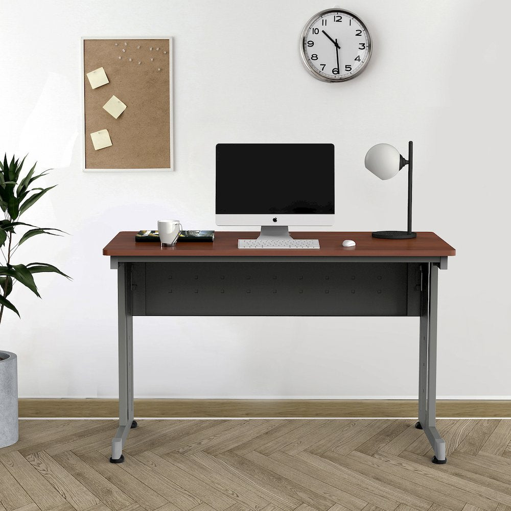 Basic Rectangular Desk 24 X 48 Cherry / Gray