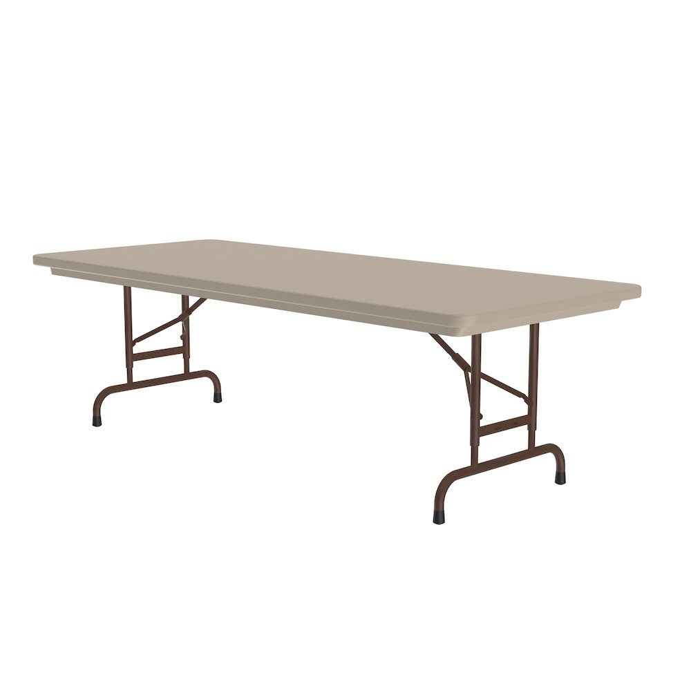 Adjustable Height Commercial Blow-Molded Plastic Folding Table 30x72"