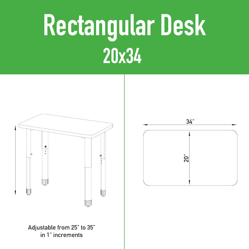 Deluxe High Pressure Collaborative Desk 34x20"