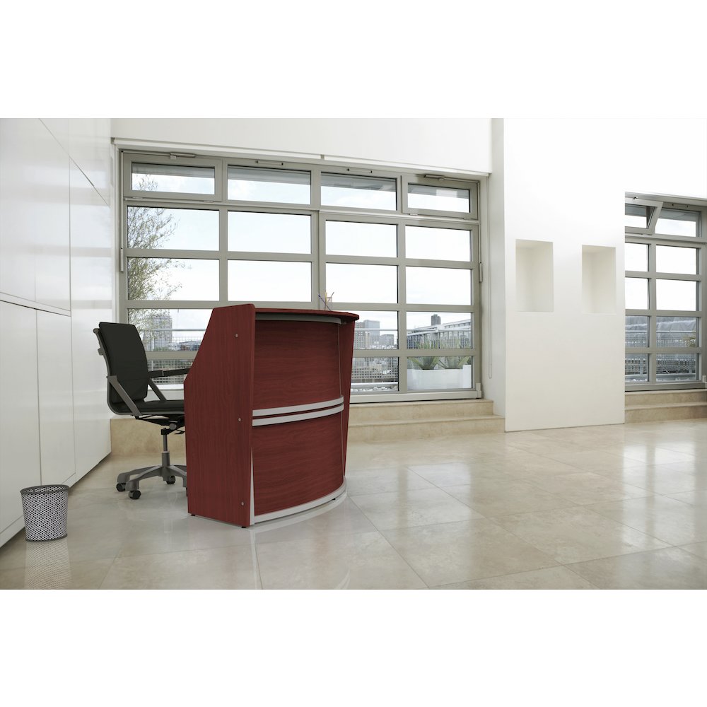 Curve Reception Desk Solid, Cherry