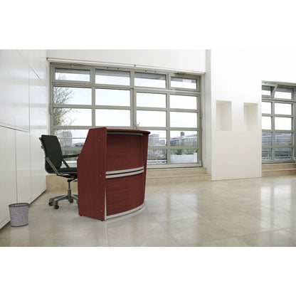 Curve Reception Desk Solid, Cherry