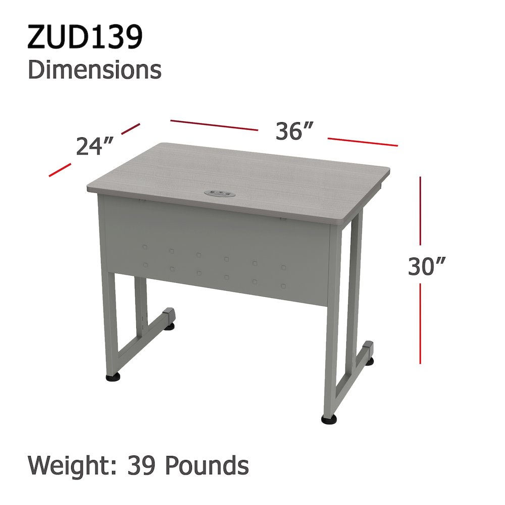 Basic Small Desk 24 X 36 Ash / Gray