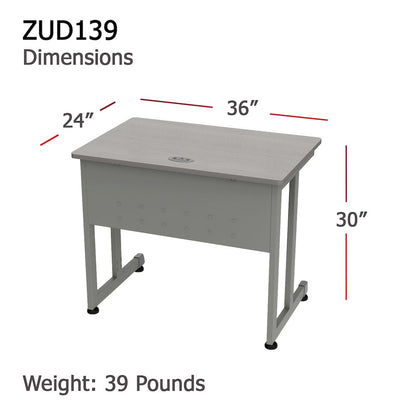 Basic Small Desk 24 X 36 Ash / Gray