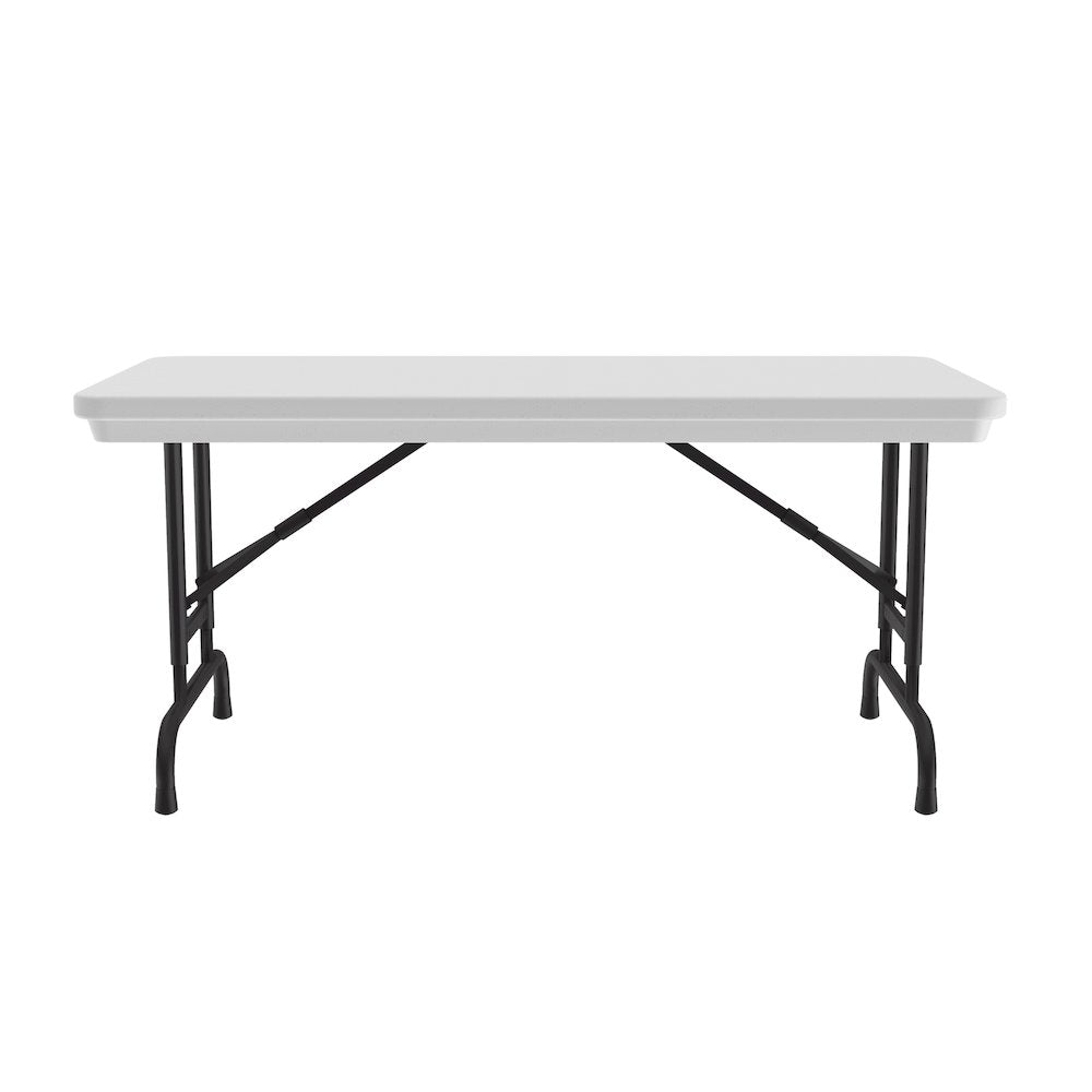 Adjustable Height Commercial Blow-Molded Plastic Folding Table 24x48"